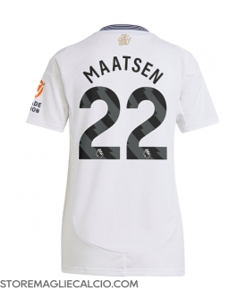 Aston Villa Ian Maatsen #22 Maglia Gara Trasferta Repliche 2024-25 Donna Maniche Corte